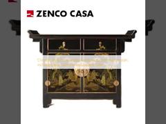 Chinese style hotel lobby furniture customization plan, including low cabinets and square tables