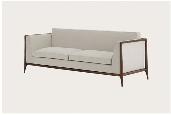 Five Star Hotel Lobby Furniture Beige Upholstered Couch Sofa Anti Scratch