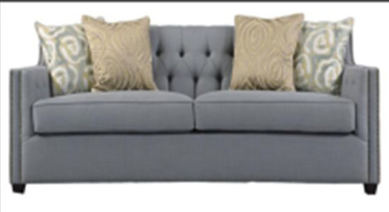 Durability Hotel Lobby Furniture 2 Seater Gray Upholstered Sofa 220*90*85cm
