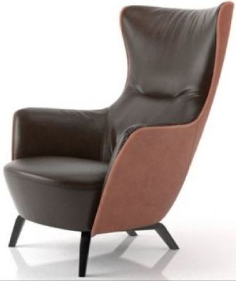 Anti Abrasive High Back Leather Recliner Chair Armchair Winged Style