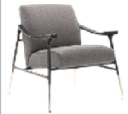 Abrasion Proof New Chinese Style Furniture Upholstered Grey Fabric Arm Chair 618*785*860mm