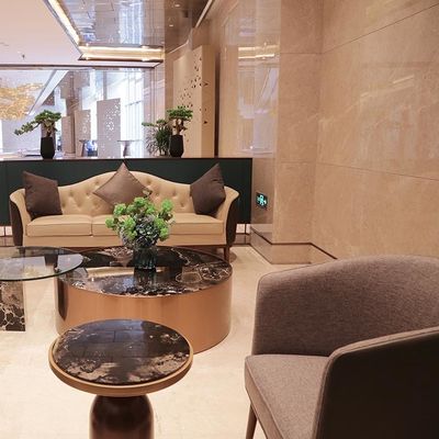 Fine Fabric Sofa and Lounge Chair Sophisticated Hotel Lobby Furniture Set