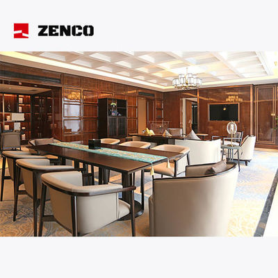 Hotel Meeting Room Furniture Includ Solid Wood Long Meeting Table With 8 Meeting Chairs