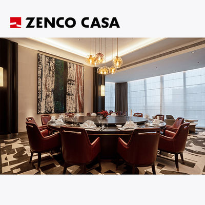 Light Luxury Hotel Restaurant Furniture Includes Electric Table And Leather Dining Chairs