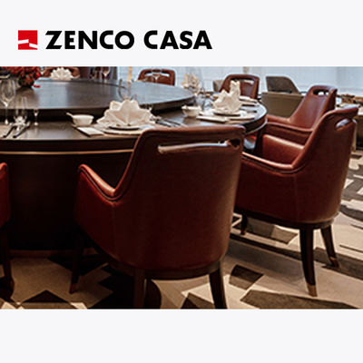 Light Luxury Hotel Restaurant Furniture Includes Electric Table And Leather Dining Chairs