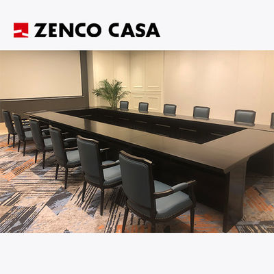 Hotel Meeting Room Furniture Set Black Conference Table And Chairs Mix And Match