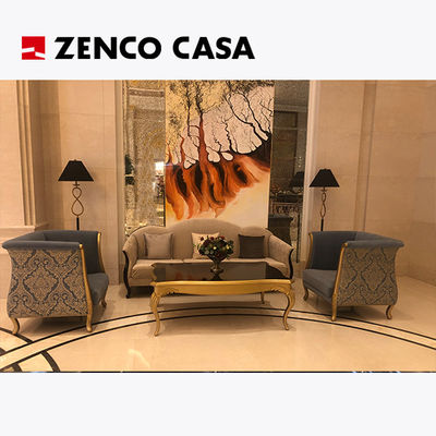 Hotel Lobby Furniture Set European Style Sofa And Coffee Table