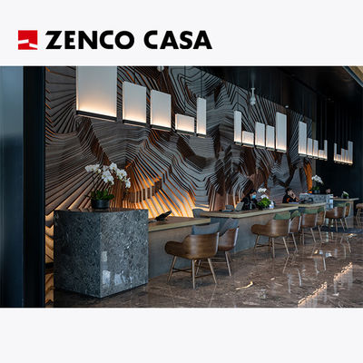 Hotel Lobby Furniture Fixed Pedestal Tables And Wooden Lounge Chairs