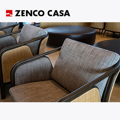Hotel Leisure Furniture Fixed Multi Person Sofa Rattan Elements Lounge Chair Modern Style Coffee Table