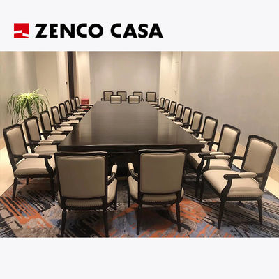 Hotel Meeting Room Furniture Solid Wood Conference Table With Leather Wood Conference Chair
