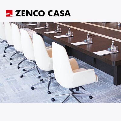 Hotel Meeting Room Furniture Set White Armchairs And Large Conference Table