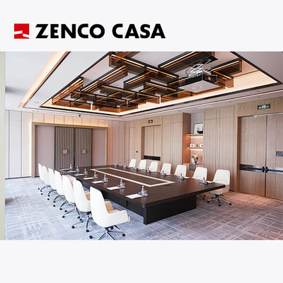 Hotel Meeting Room Furniture Set White Armchairs And Large Conference Table
