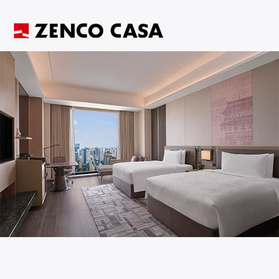Hotel Modern Style Bedroom Furniture Set With Two Bed Size 1500*2000mm