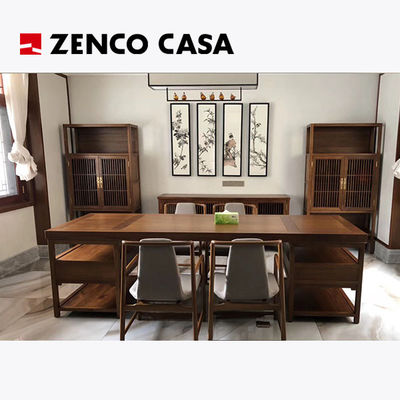 Traditional Chinese Style Furniture Solid Wood Desk Book Chairs Bookshelf and Storage Rack Set