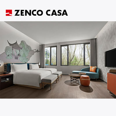 Contemporary Style Hotel Bedroom Furniture Set For Hotel Twin Bedded Rooms