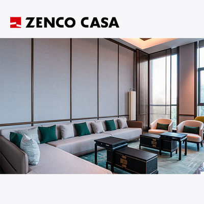 The Hotel Leisure Area Furniture Includes An L-Shaped Sofa, A Coffee Table, And A Seating Area