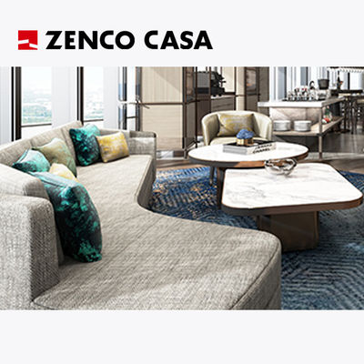 Hotel Executive Lounge Furniture Set Includes Fabric Sofa And Coffee Table