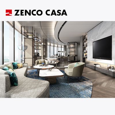 Hotel Executive Lounge Furniture Set Includes Fabric Sofa And Coffee Table