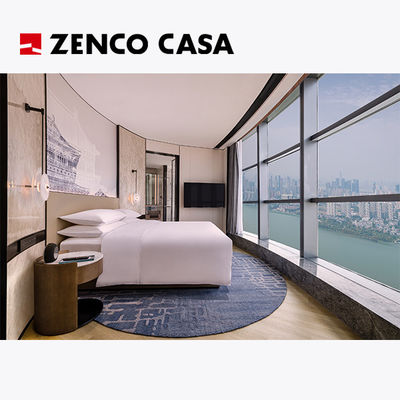 Hotel Bedroom Furniture Set Includes Solid Wood King Bed And Modern Minibar