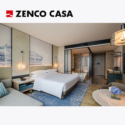 Hotel Bedroom Furniture Set Includes Solid Wood King Bed And Modern Minibar