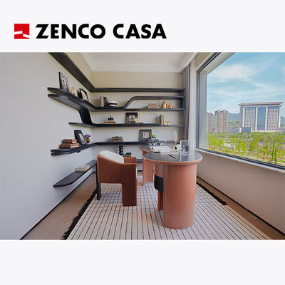 Study Furniture Sets With Orange-Red Desk And Book Chair For Apartment