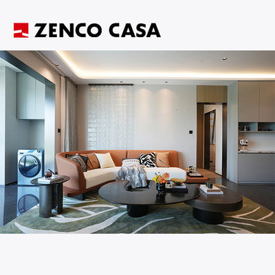 Apartment Living Room Furniture Set Including Curved Sofa And Coffee Table