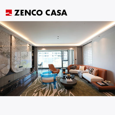 Apartment Living Room Furniture Set Including Curved Sofa And Coffee Table