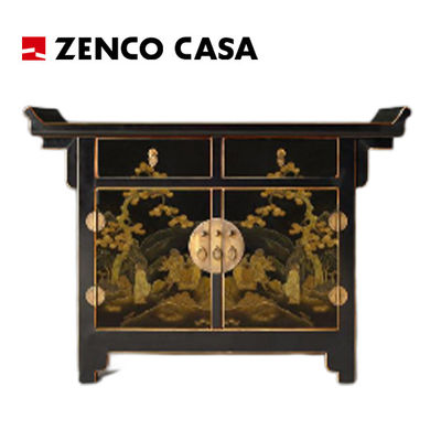 Chinese style hotel lobby furniture customization plan, including low cabinets and square tables